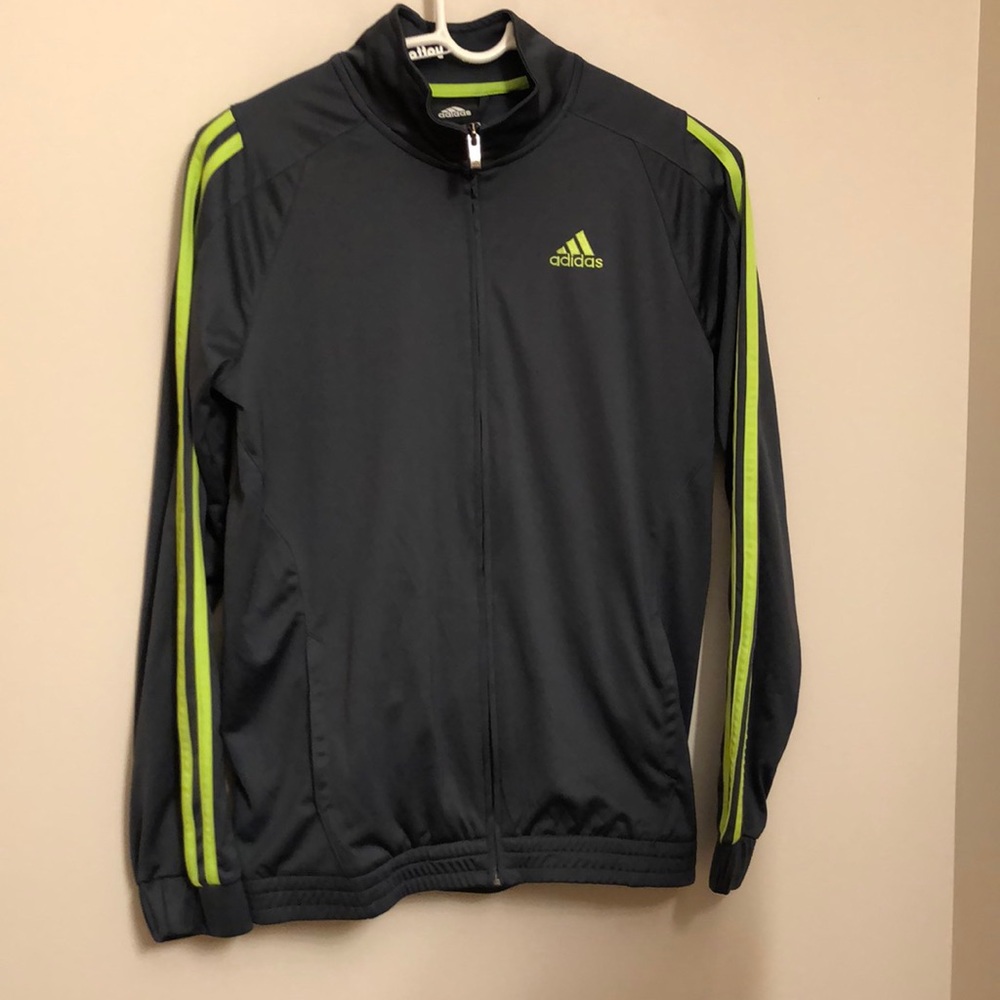 Adidas full zip polyester warm-up jacket